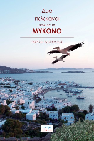 Δυο πελεκάνοι πάνω απ’ τη Μύκονο